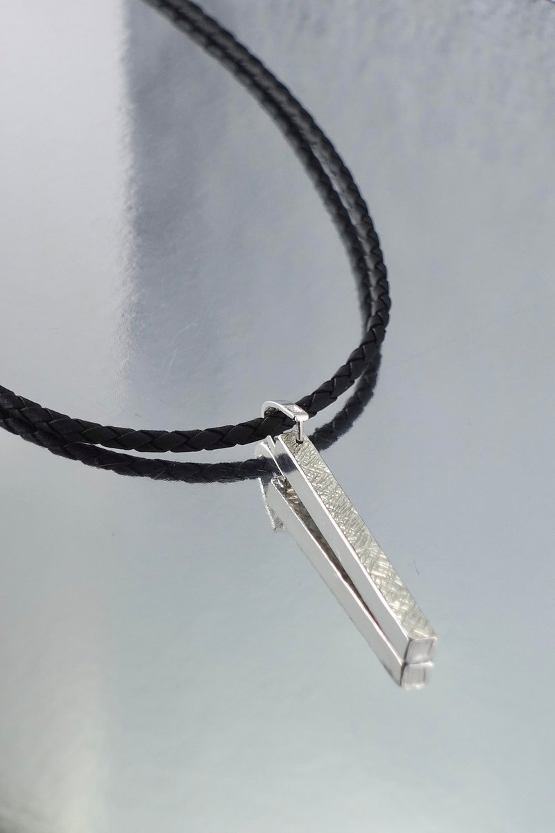 【先询问时段】台南/ U R MY HEART可敲字-纯银长柱皮绳链/文化币 - 金工/饰品 - 纯银 