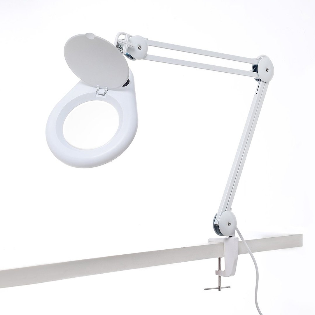 1.8 倍/3D/127mm 工作用薄型 LED 护眼台灯放大镜 桌夹式 E015-S3D - 灯具/灯饰 - 玻璃 白色