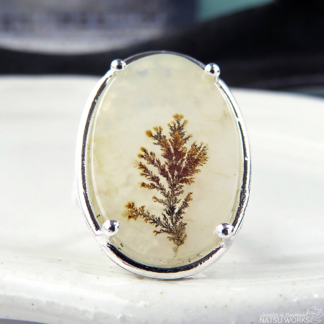 树枝状玛瑙戒指 / Dendritic Agate Ring d1 - 戒指 - 宝石 咖啡色