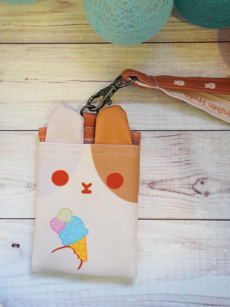 Vivianshen奶油兔证件套 票卡夹 造型证件套 含挂绳 - 证件套/卡套 - 聚酯纤维 