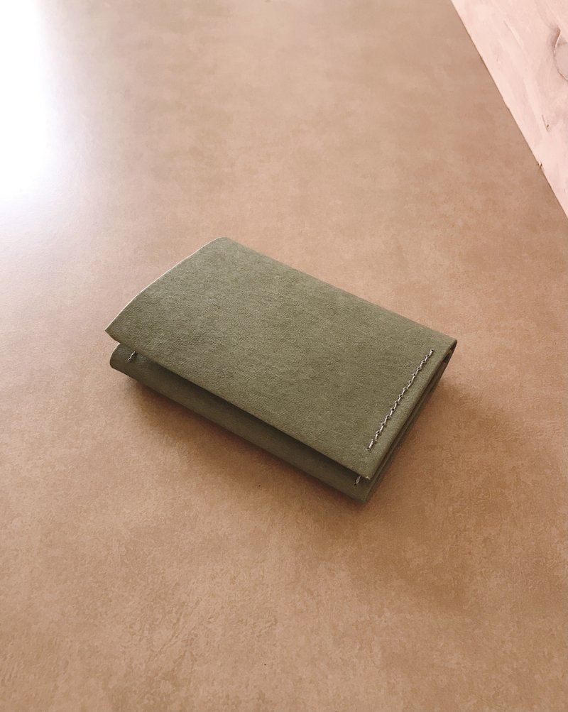 - 水洗拉链零钱短夹 /豆绿-*素食纸皮革-新品 - 皮夹/钱包 - 纸 