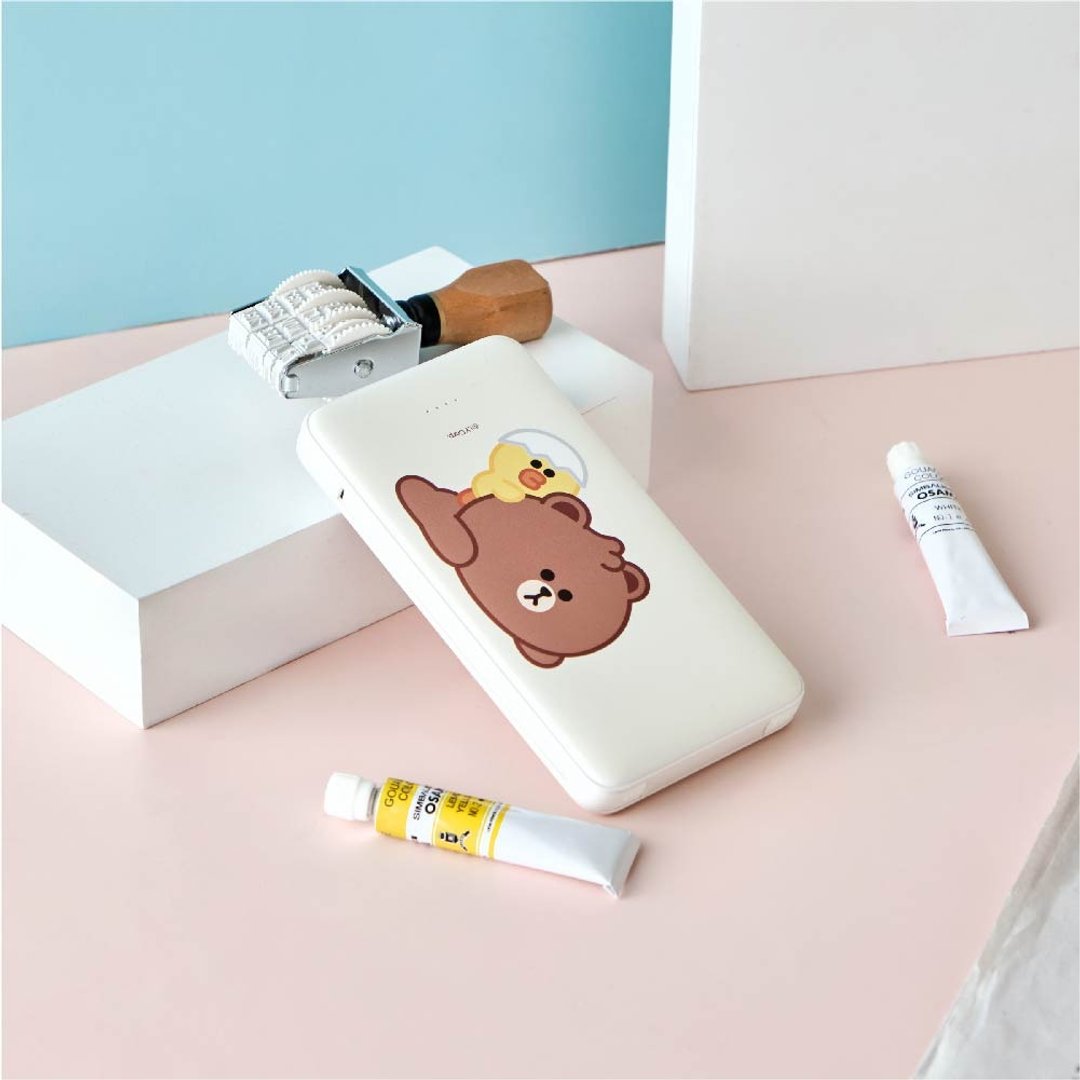 LINE FRIENDS MINI-熊大趴趴双线快充10000mAh行动电源 - 充电宝/传输线 - 塑料 多色