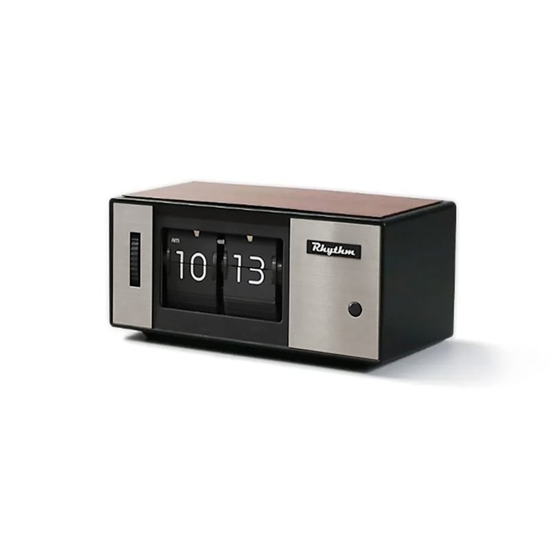 福利品 TPL Rhythm复古带灯翻页钟 OT012 - 时钟/闹钟 - 塑料 咖啡色