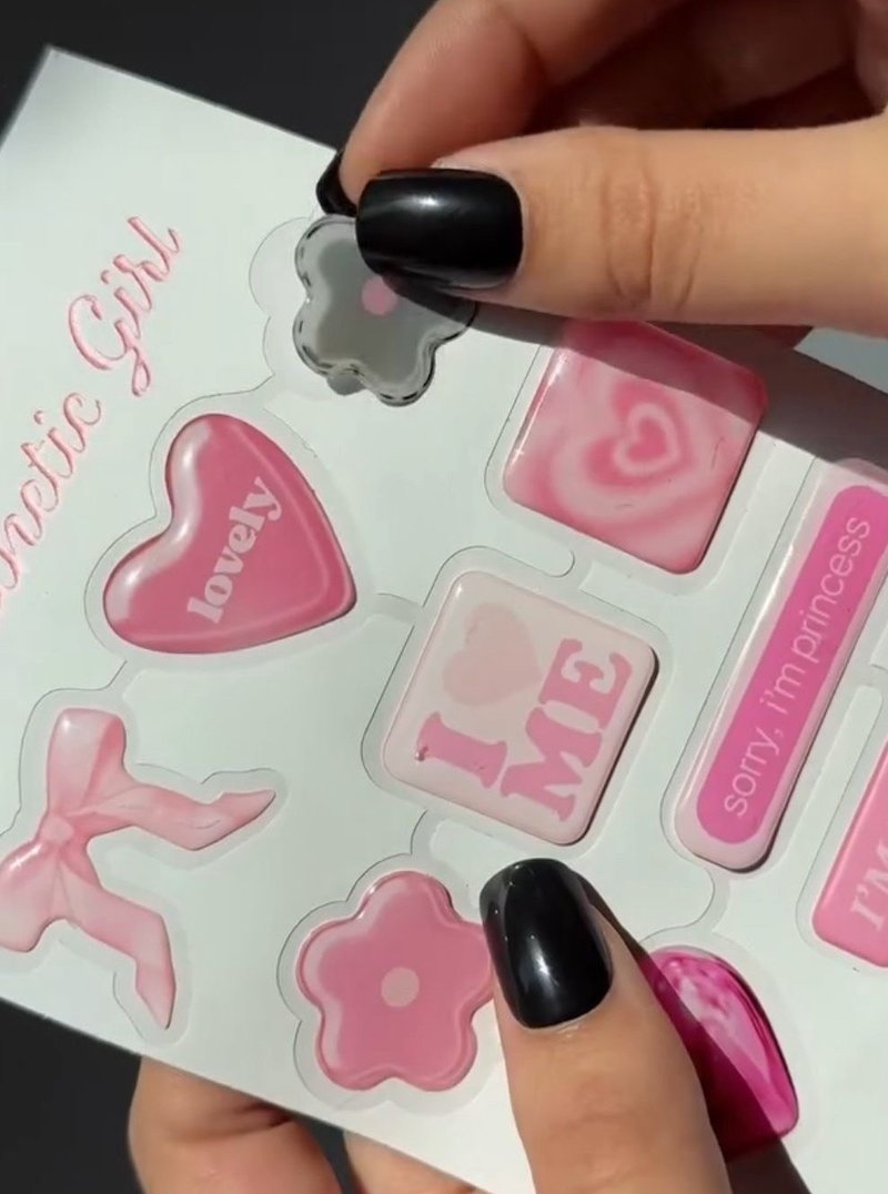 3D Puffy Phone Stickers Cute & Trendy Sticker Set for Laptop - 贴纸 - 其他材质 粉红色