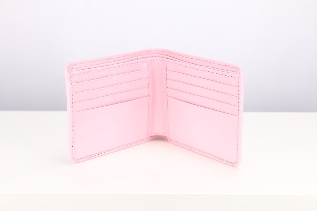 W008 Wallet + Credit card slot - Pink milk - Genuine leather - 皮夹/钱包 - 真皮 粉红色