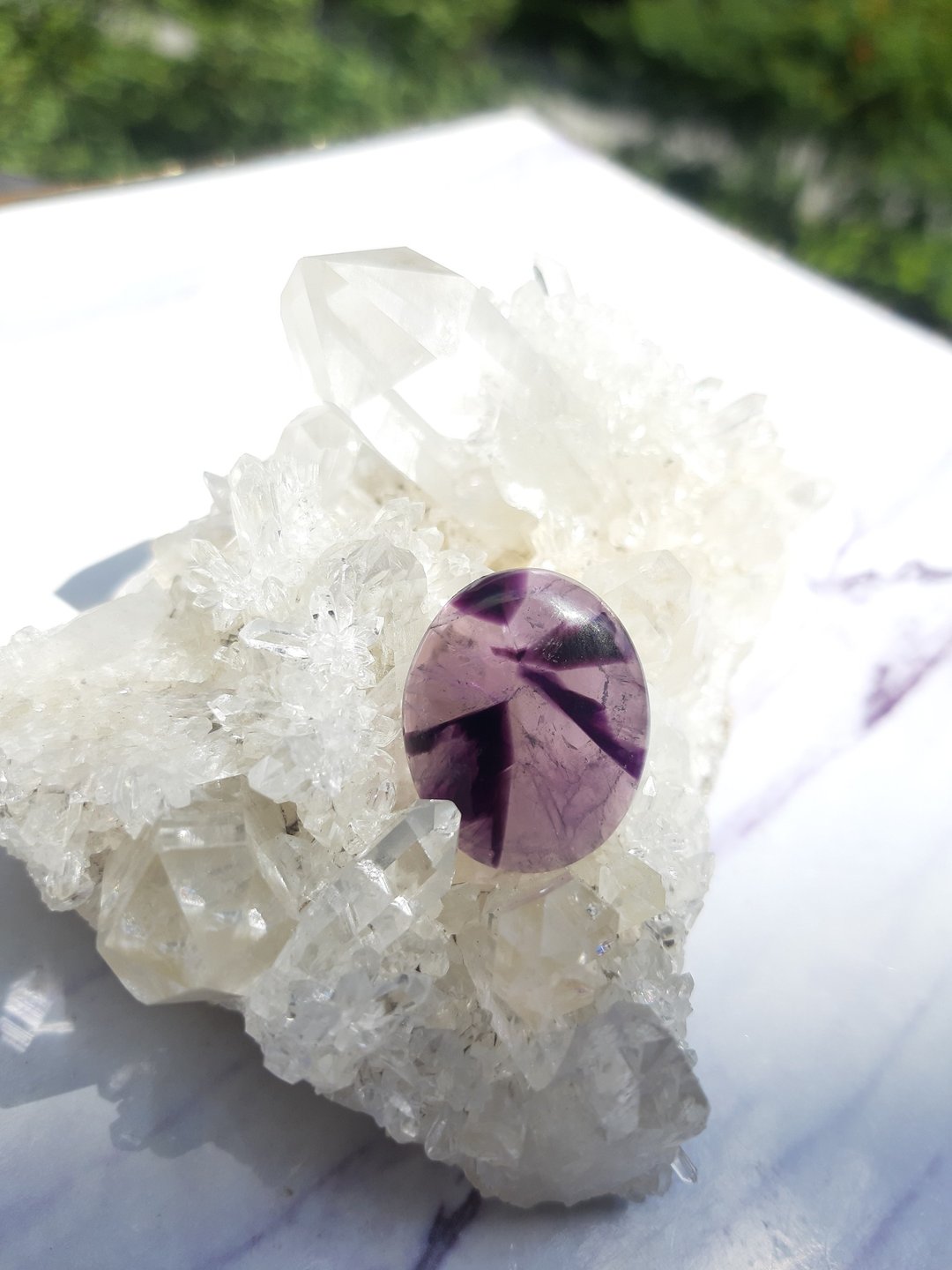 紫水晶 可定制 macrame 蜡线编织 - 项链 - 宝石 紫色