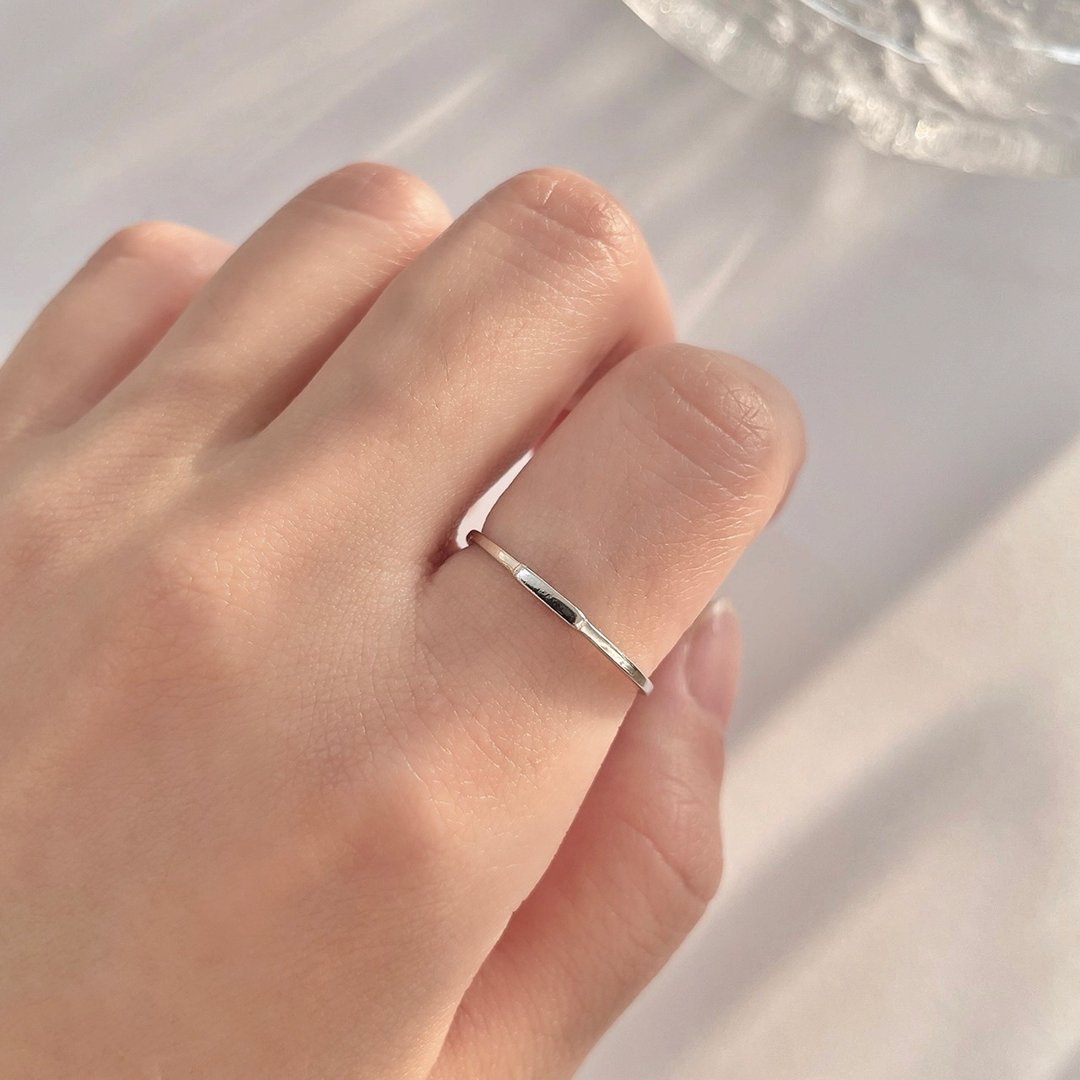│简约│平行线 • 开口戒 • 纯银戒指 • 925silver • 抗过敏 - 戒指 - 纯银 