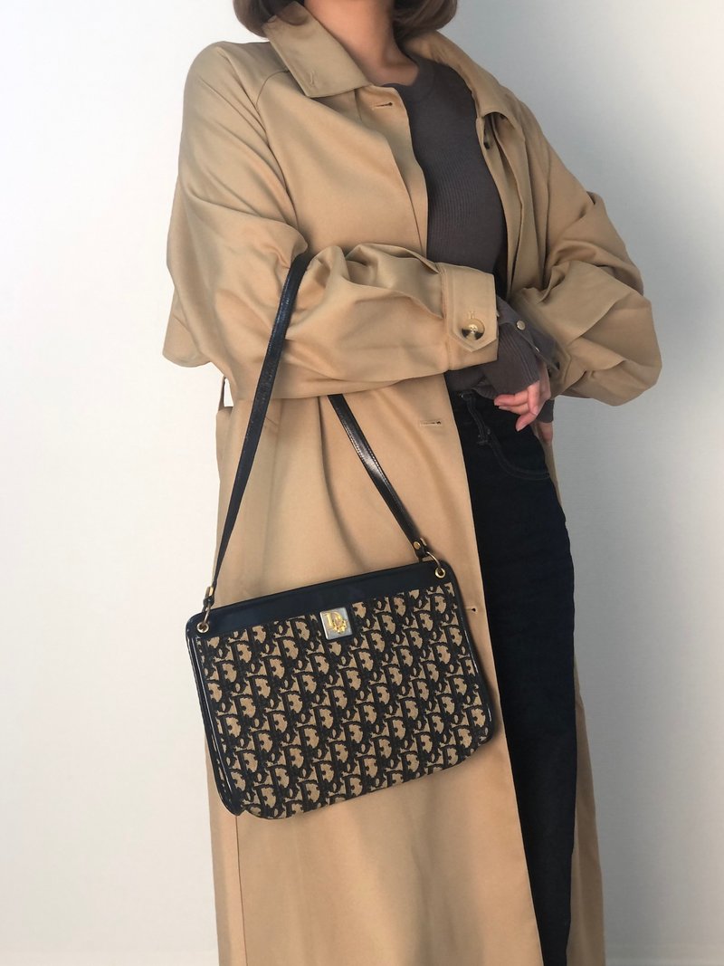 【 日本直送 名牌中古包 】Christian Dior 克里斯汀·迪奥 缇花 侧肩包 海军蓝 Logo 57rizh - 侧背包/斜挎包 - 棉．麻 蓝色