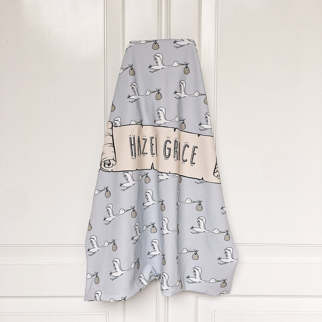 Grey Stork Swaddle Blanket - 其他 - 棉．麻 粉红色