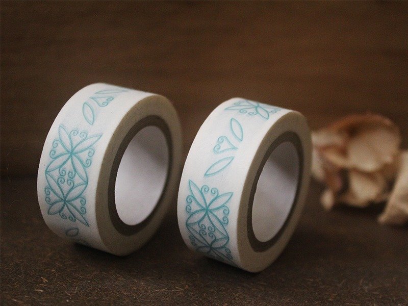 -布菈瑟 拼接小花纸胶带-　 |铁花窗|铁窗|设计|送礼|文具|日本和纸|纸胶带| - 纸胶带 - 纸 白色