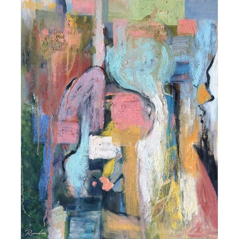 【CL艺术系列】无题 Untitled－手绘抽象油画 居家装饰/挂画 - 摆饰 - 亚麻 多色