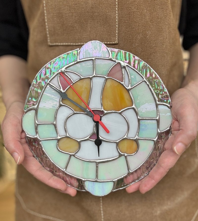 彩色玻璃-镶崁玻璃-狗狗猫咪的时钟手作体验课 - 金工/饰品 - 玻璃 