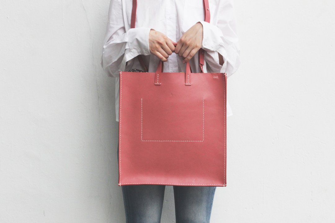 Two-Way Bag(L) - Pink - 手提包/手提袋 - 真皮 粉红色