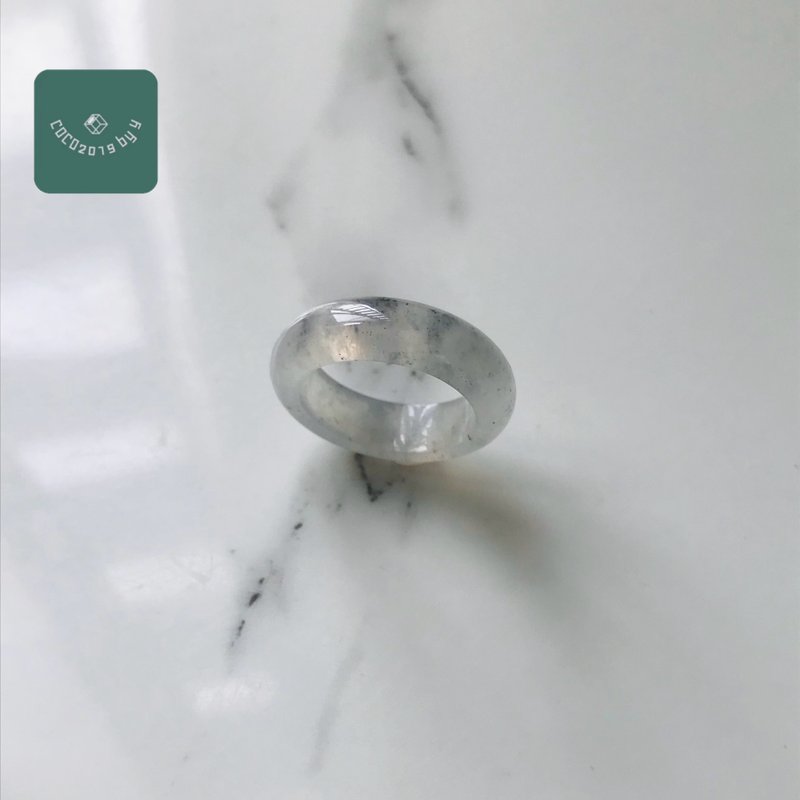 天然翡翠戒指　缅甸原产　8号　R159-0023 - 戒指 - 玉石 黑色