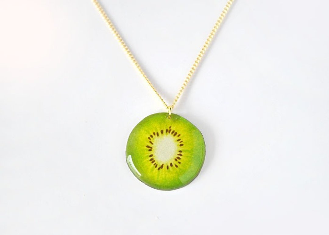 KIWI NECKLACE Kiwi - 项链 - 塑料 绿色