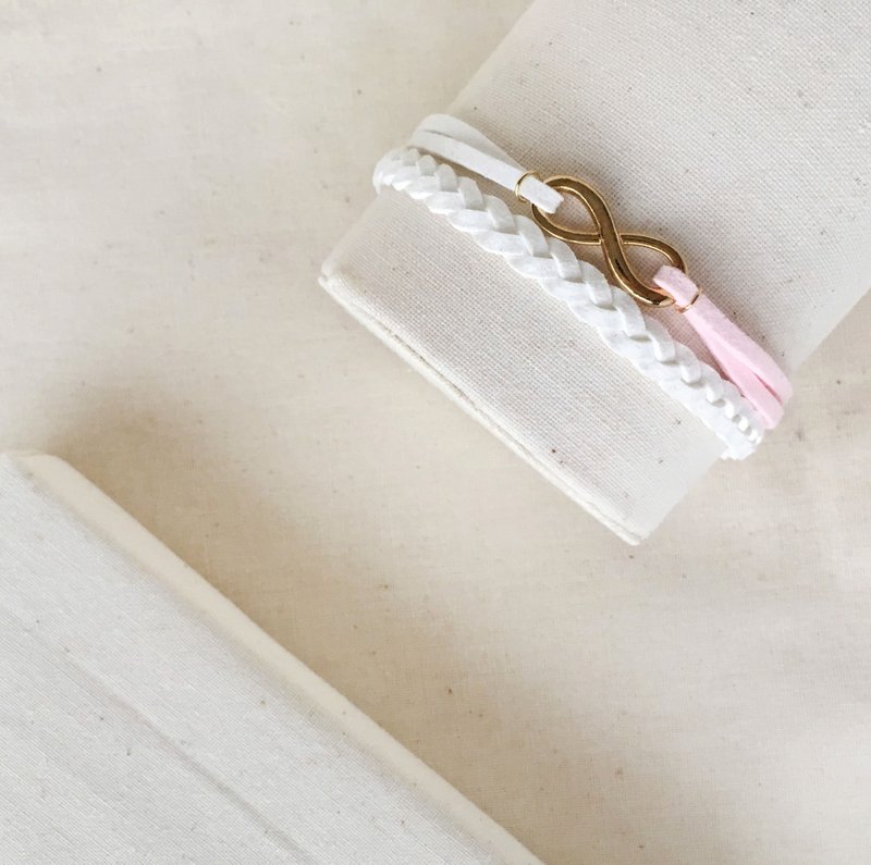 Infinity 永恒 手工制作 双手环 淡金色系列-雪花粉 限量  - 手链/手环 - 其他材质 白色