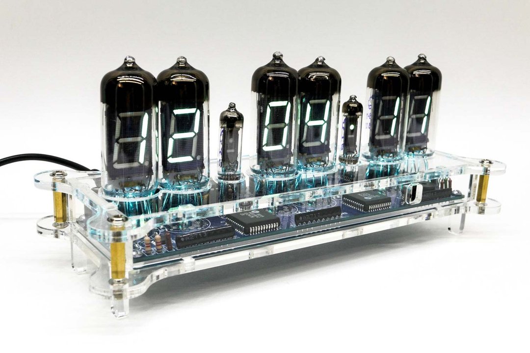 YULIA Desk Clock IV-11 or IV-12 VFD Tubes + Clear case + Remote + RGB Nixie Era! - 数码小物 - 塑料 透明