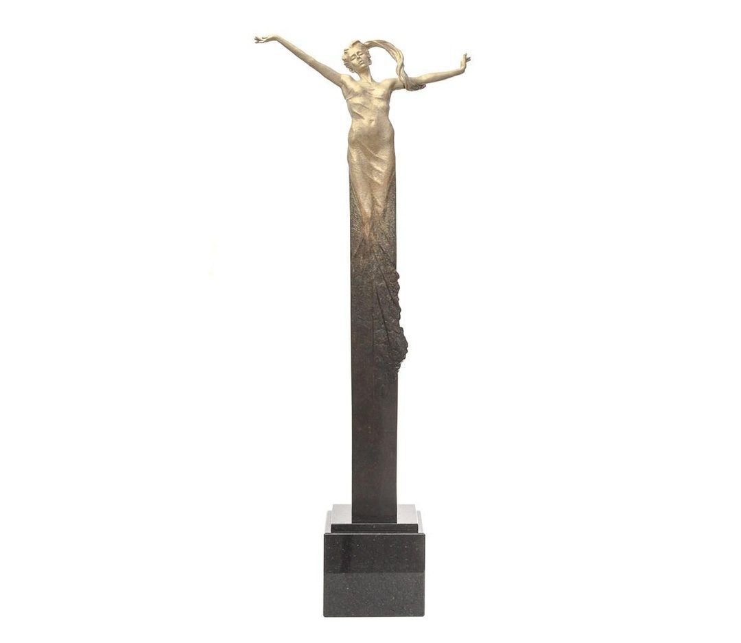Freedom - Carl Payne (Solid Bronze Sculpture) female figurine - 摆饰 - 其他金属 金色