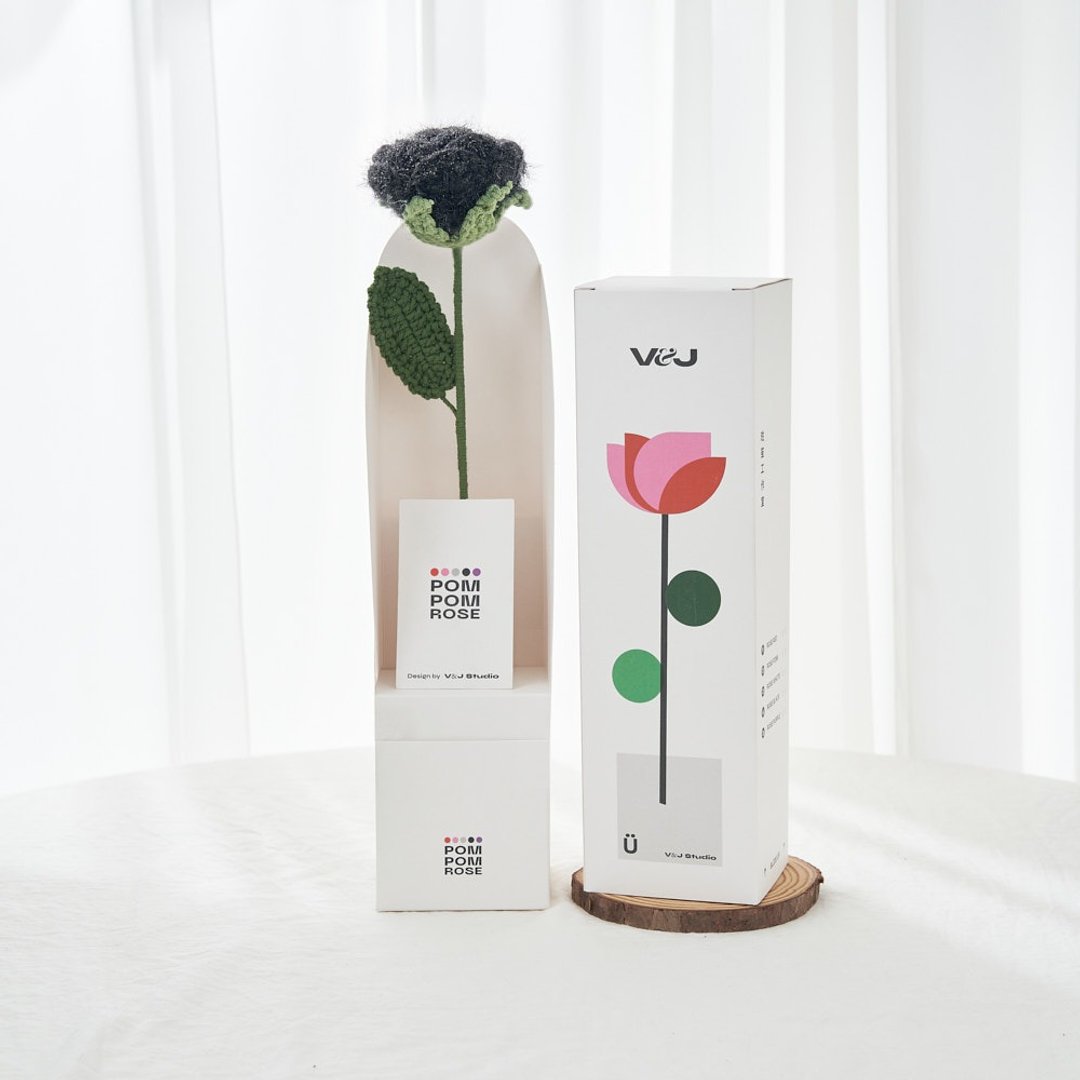 针织玫瑰 POMPOMROSE 霸道的爱 - 摆饰 - 聚酯纤维 黑色