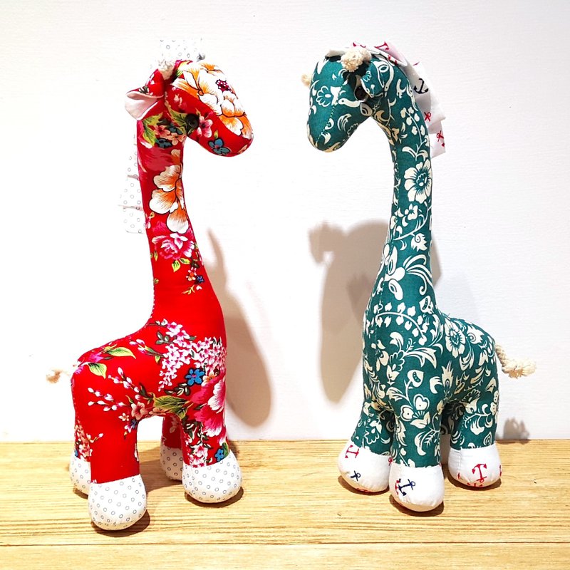 【花布先生】长颈鹿(小) - 玩偶/公仔 - 其他人造纤维 红色