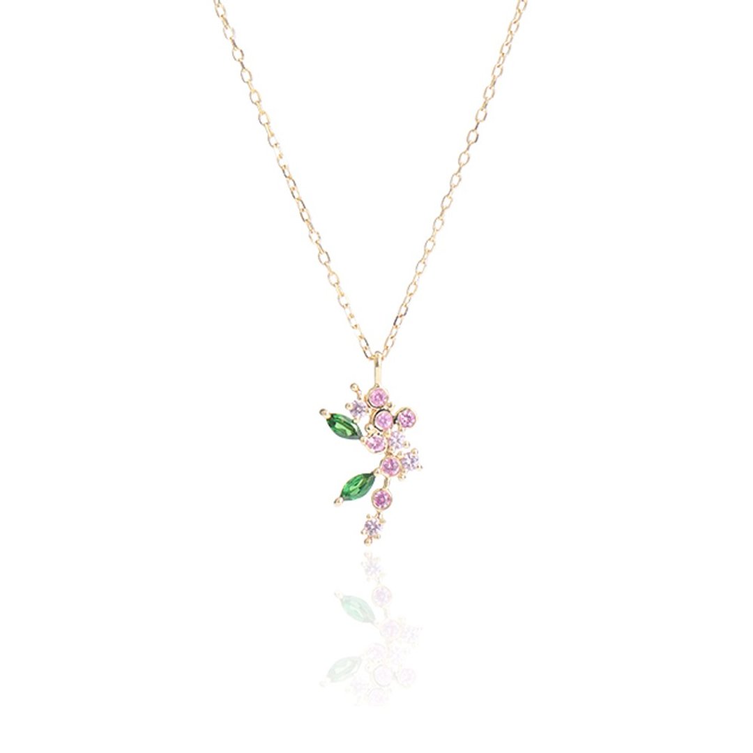美美 | 蓝宝石碎花14K项链 - 项链 - 贵金属 金色