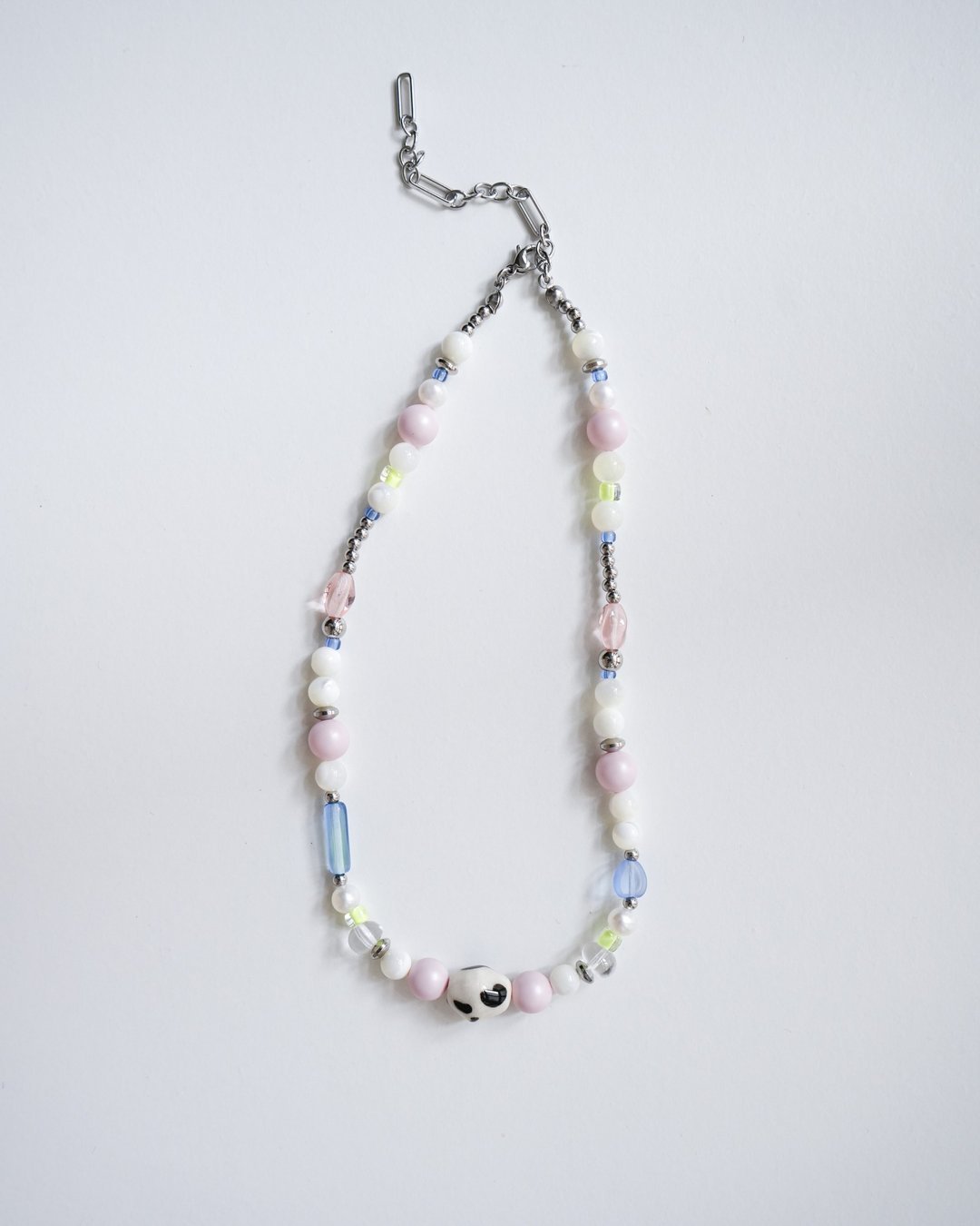 陶瓷x玻璃 扭牛糖珠项链 乳牛x冰淇淋 Ceramic Glass Necklace - 项链 - 玻璃 黑色