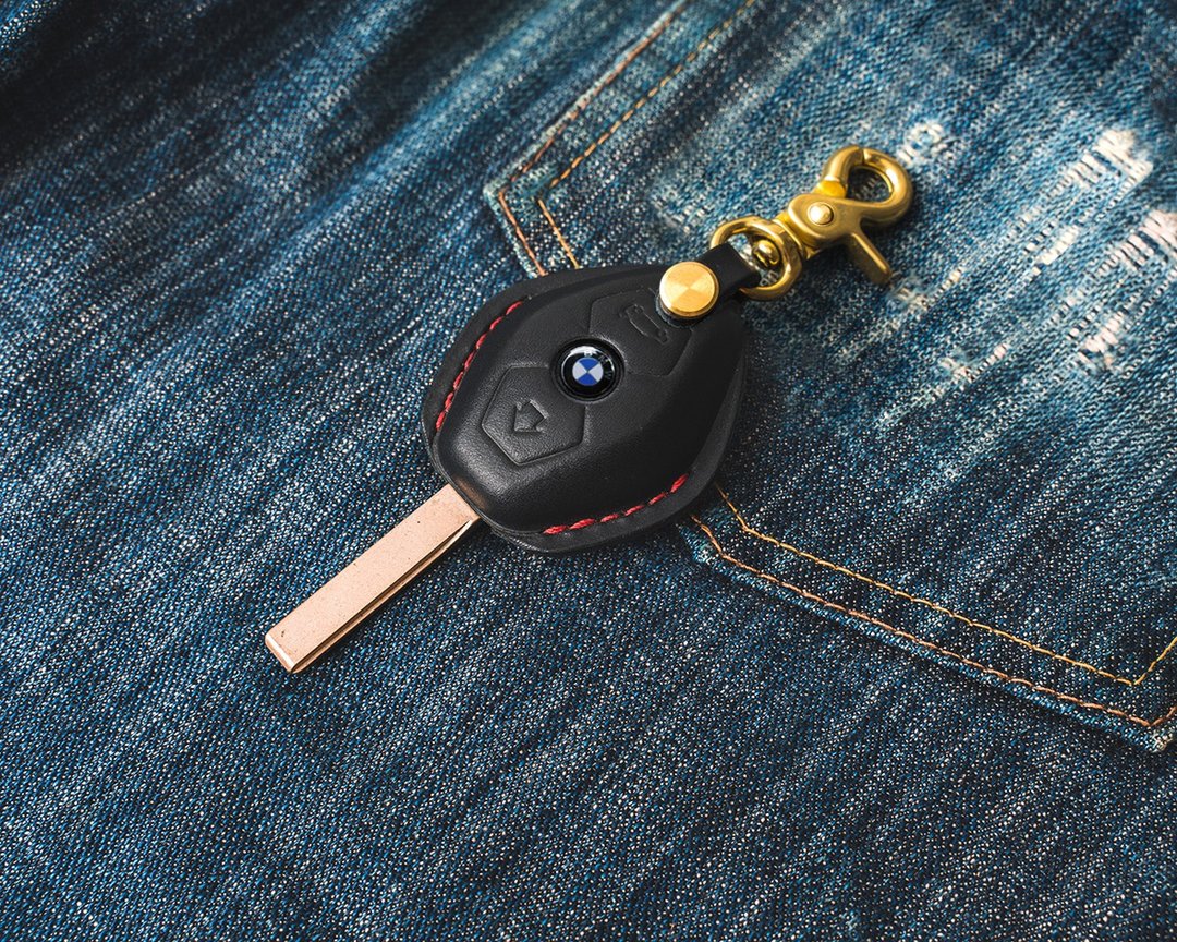 宝马 BMW F30 F31 330 420 520 740 Z4 M3汽车钥匙皮套 - 钥匙链/钥匙包 - 真皮 黑色