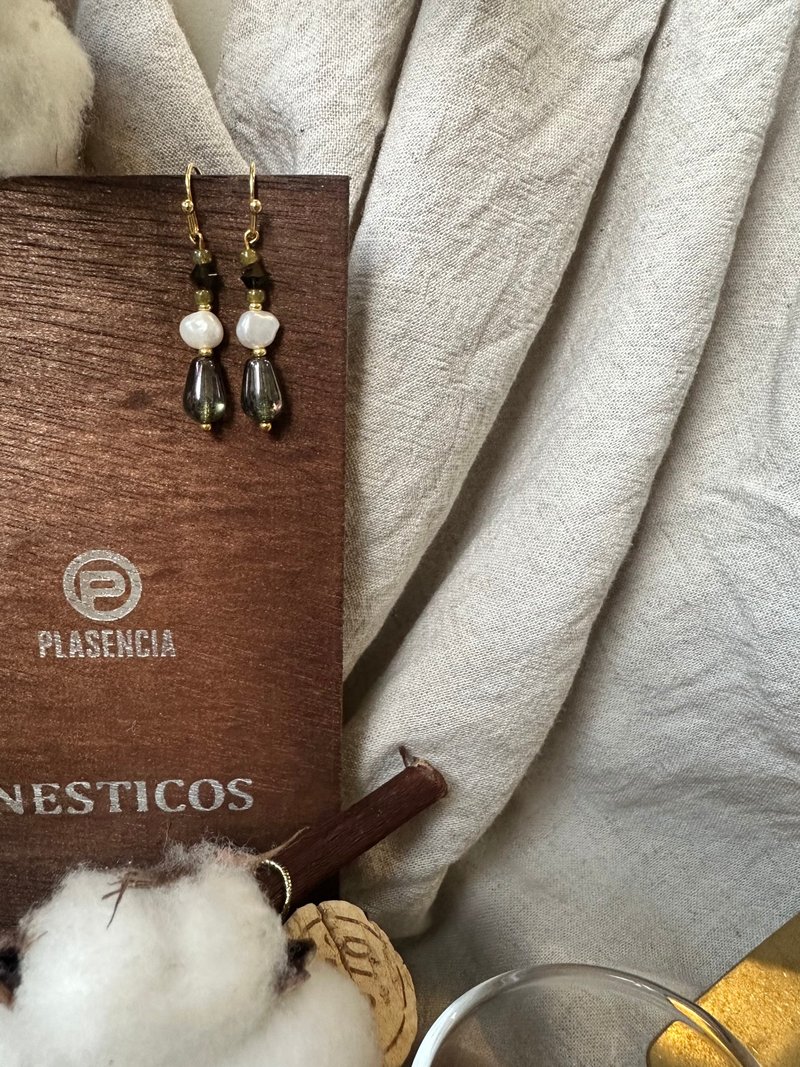 No.1 湖光翠影 - 耳环/耳夹 - 玻璃 