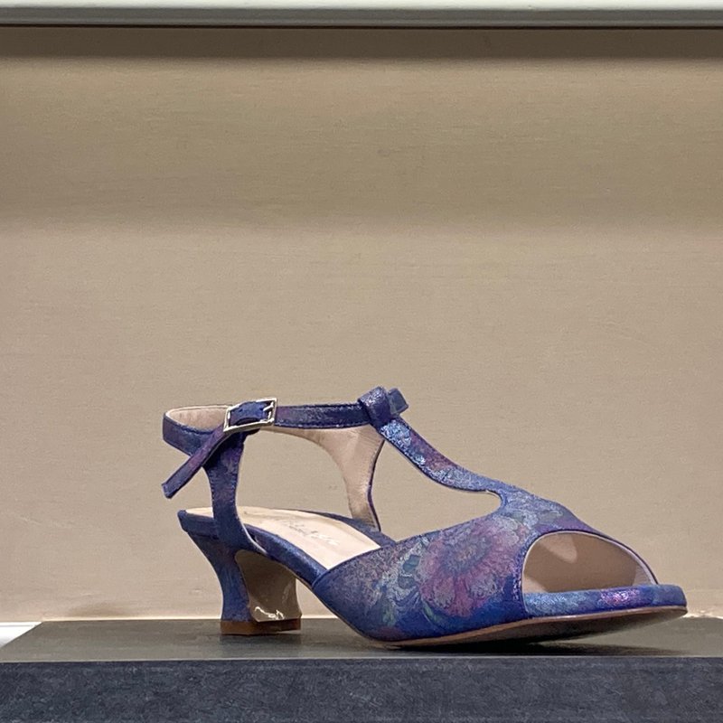 Sencillo 紫罗兰高贵花纹高跟鞋38 - 高跟鞋 - 真皮 紫色