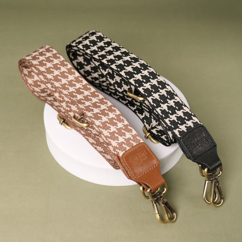 【24hr快速出货】千鸟格可拆式帆布背带-239007.239008两色 - 其他 - 其他材质 白色