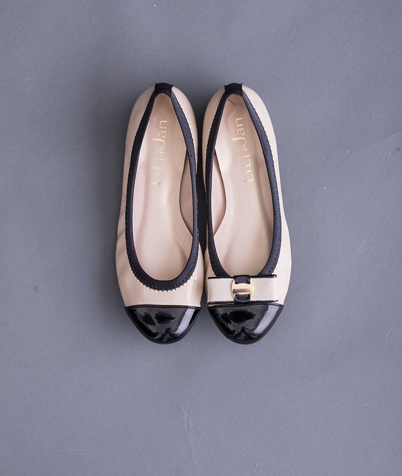 【雨天不忧郁】双色两穿防水淑女鞋_亮黑/雅杏 - 雨鞋/雨靴 - 防水材质 黑色