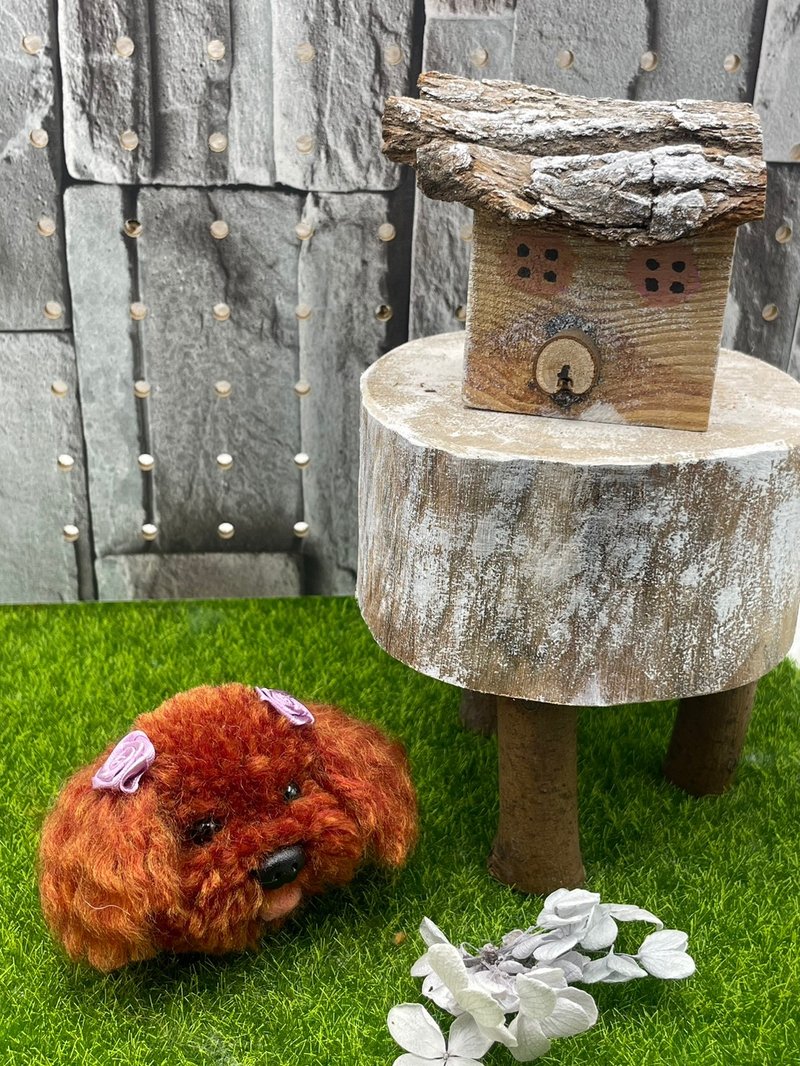 红贵宾  超萌 动物毛线球 羊毛线 纯手工 - 钥匙链/钥匙包 - 羊毛 咖啡色