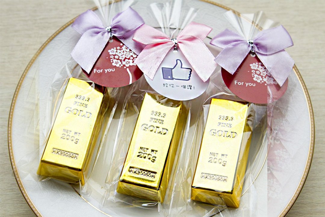 (附赠蝴蝶结吊牌包装)创意礼物-金块磁铁冰箱贴 喜气 发财 实用 - 冰箱贴/磁贴 - 其他材质 金色