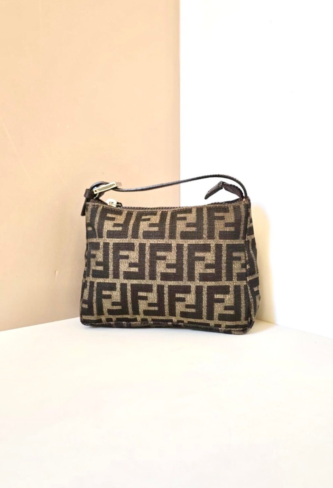 稀有中古包 Fendi Zucca 咖啡色老花迷你包 手提包 二手包 古董包 - 手提包/手提袋 - 其他材质 咖啡色