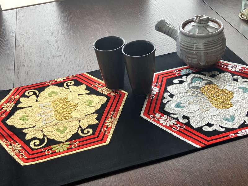 和服带餐垫 BPM005 - 餐垫/桌巾 - 丝．绢 黑色