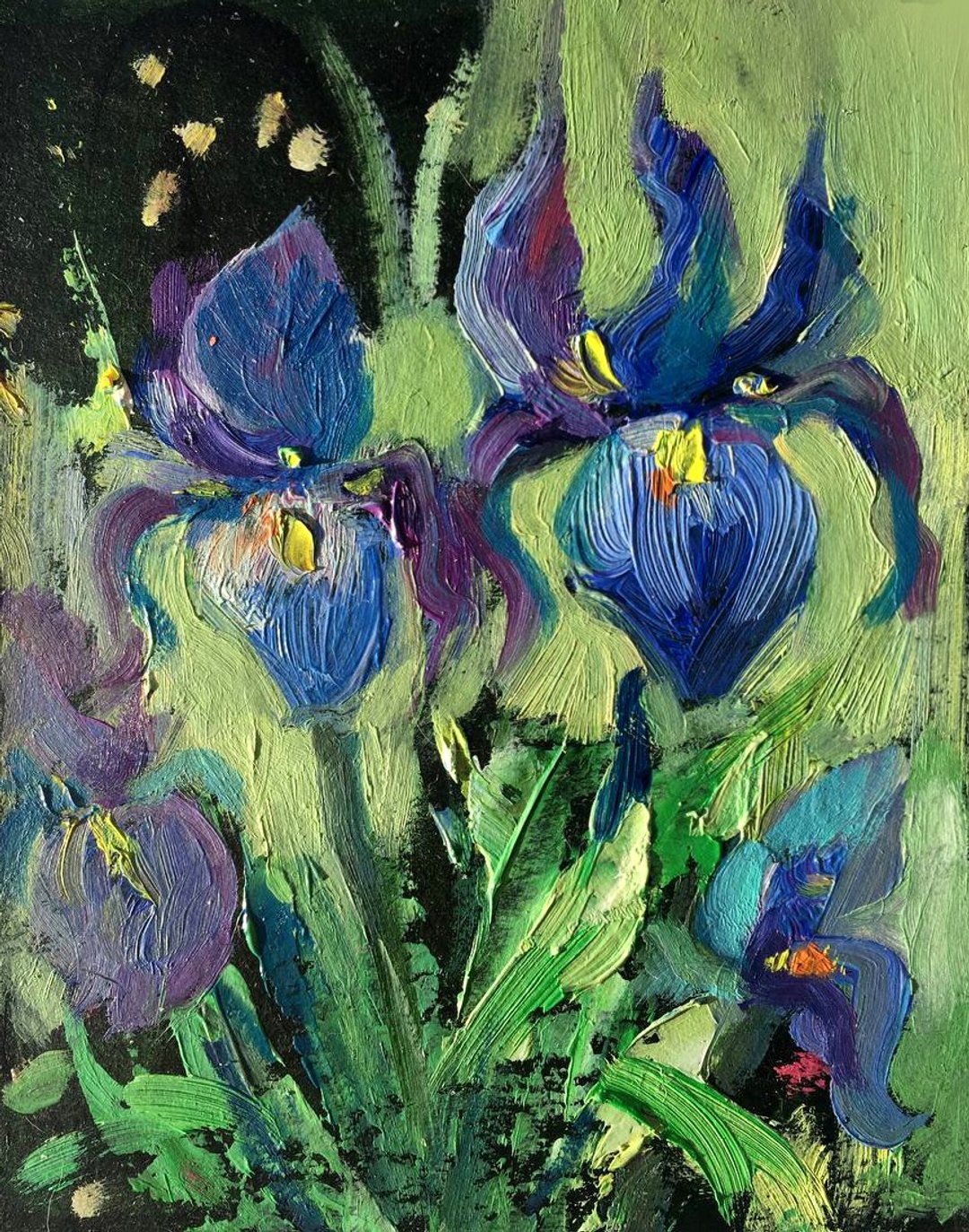 Irises Iris Painting Flower Van Gogh Original Floral Irises - 海报/装饰画/版画 - 其他材质 蓝色