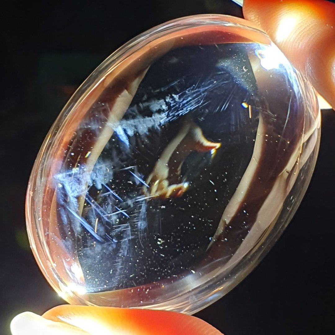 龙彩~ DB06 蓝针水晶 天使的羽毛 80.6g Blue Needle Quartz - 摆饰 - 宝石 白色