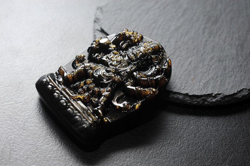 金曜石大黑天财神  矿石/水晶/灵修/开运/招财/破煞/防小人 - 摆饰 - 宝石 