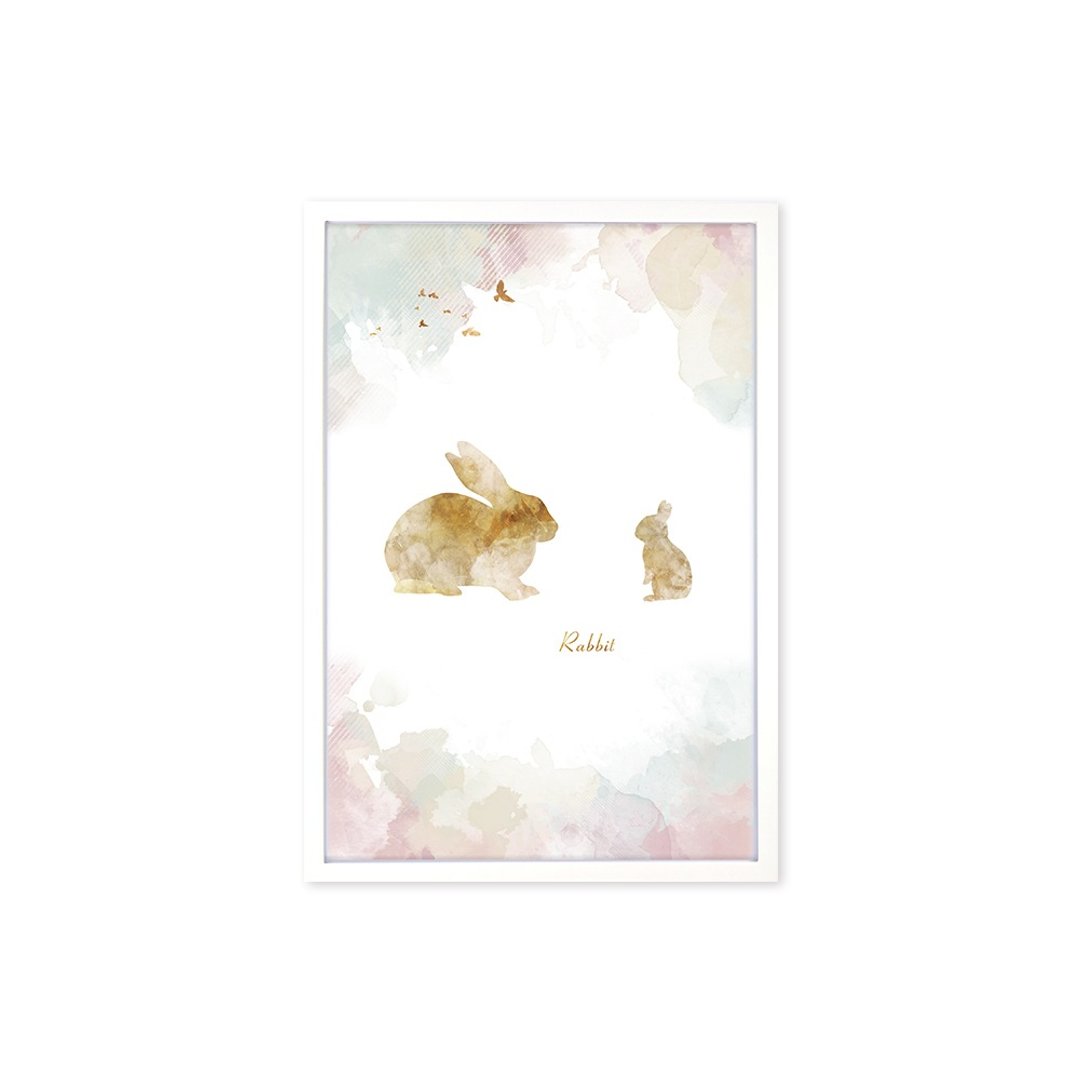 装饰画相框 好伴系列 蹦蹦兔 白色框 63x43cm 室内设计 布置 - 画框/相框 - 木头 卡其色