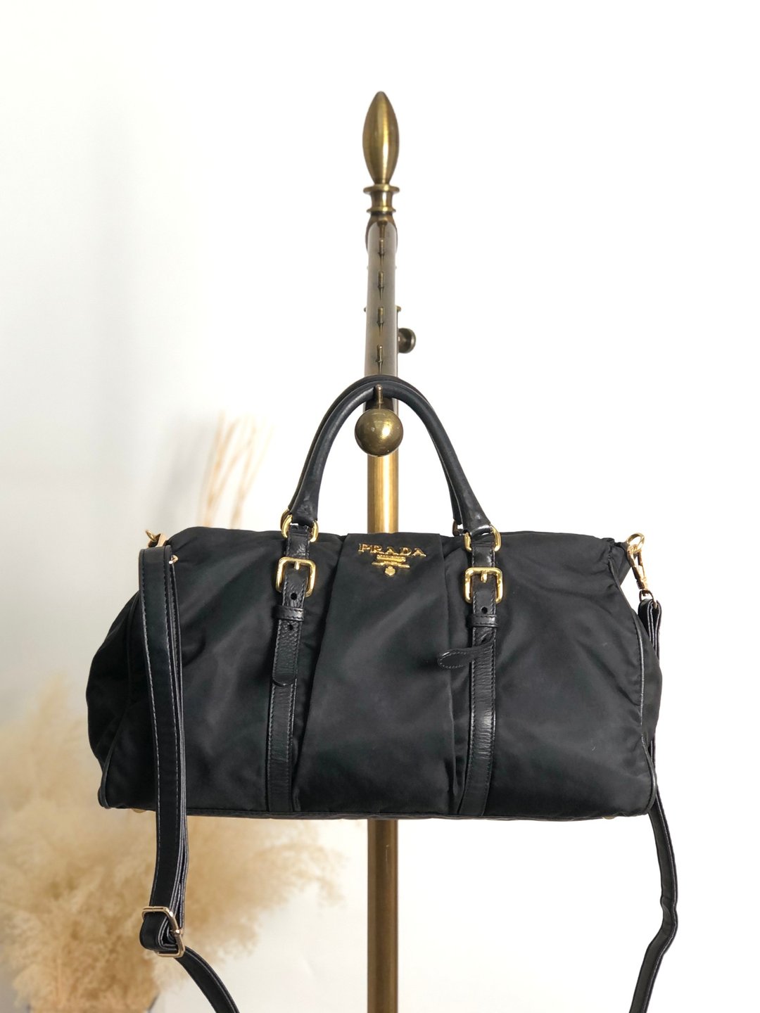 【日本直送 VintageShop solo 中古包】PRADA 经典黑色尼龙手提包 logo 标志 vintage vintage 复古 5mnxkv - 手提包/手提袋 - 尼龙 黑色
