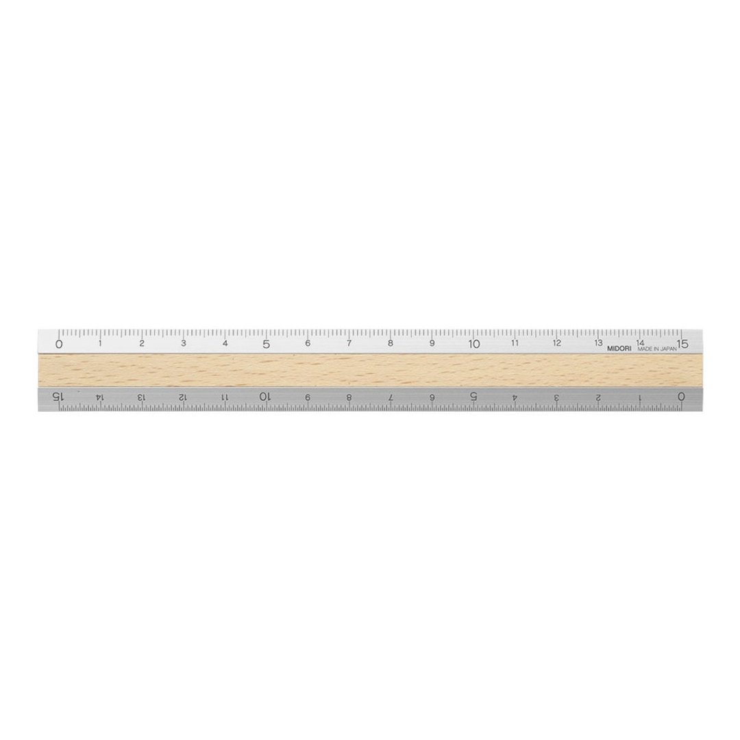MIDORI 铝木尺 15cm 浅木色 - 其他 - 其他材质 咖啡色