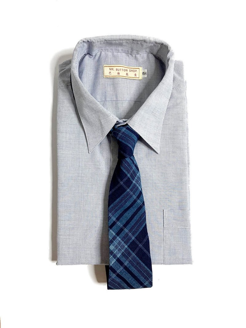 斜纹 格 手染系列领带 Neckties - 领带/领带夹 - 棉 蓝色