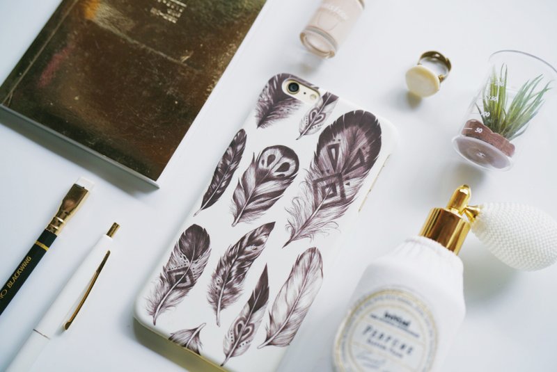 iPhone手机壳/手绘羽毛嬉皮 原宿风 - 手机壳/手机套 - 其他材质 白色