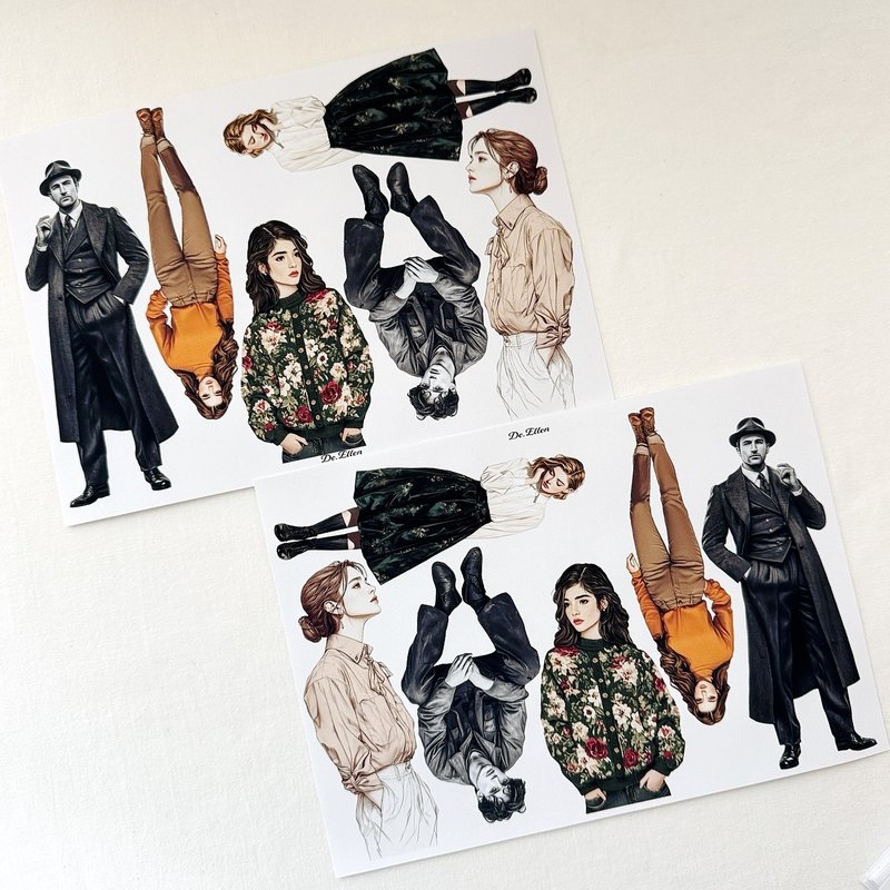 A501 - 春季系列人物 - 贴纸 - 纸 