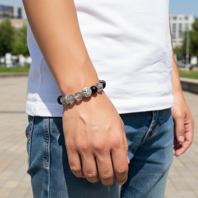 达摩心志手錬中性系列  御行之道 - 手链/手环 - 水晶 银色