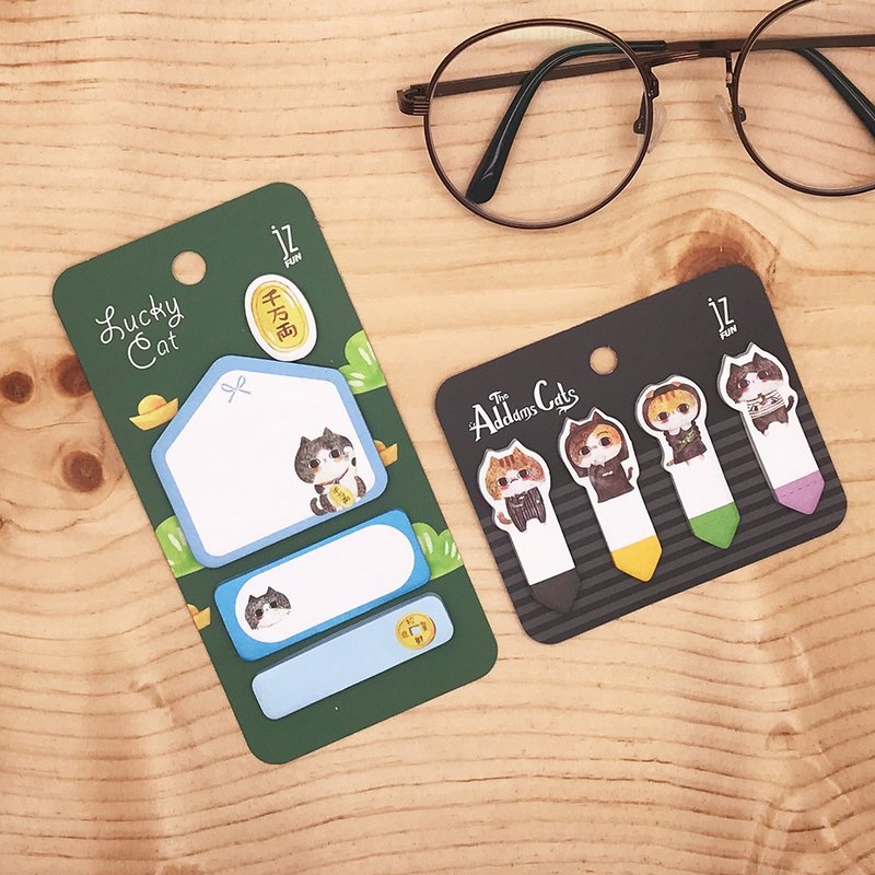 JzFun / 拉查花 便利贴组合包(招财猫拉拉&阿达一猫) - 便条纸/标签贴 - 纸 多色