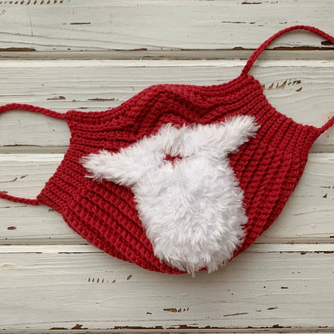 Face crochet Santas mask, crochet mask ornament 2020 pattern PDF, funny decor - 手工艺教程/工具书 - 其他材质 