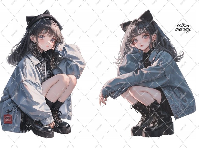 original sticker no.2399 人物贴纸 原创贴纸 原创人物贴纸 装饰贴纸 cotton melody - 贴纸 - 纸 