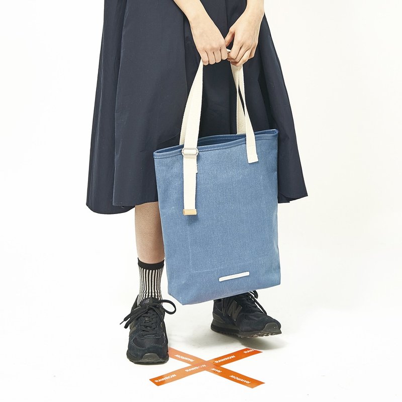 公园系列-可调式两用托特包(手提/肩背)-靛蓝-RTO272IB - 手提包/手提袋 - 棉．麻 蓝色