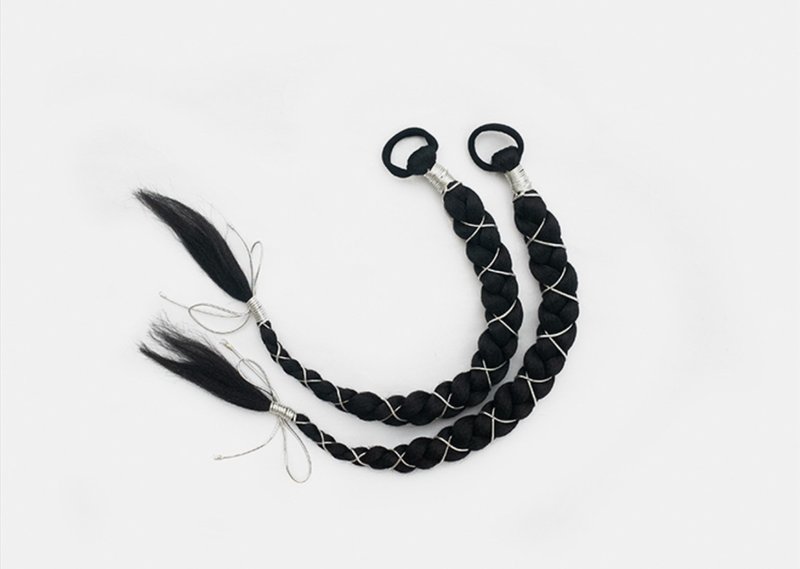 【鱼骨辫】新中式藏族復古/假发麻花辫 - 发带/发箍 - 其他材质 黑色